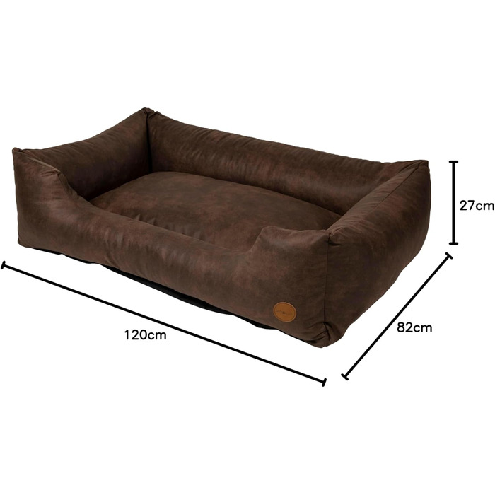 Диван для собак JACK AND VANILLA Classy XL, коричневий, 120x82x27 см