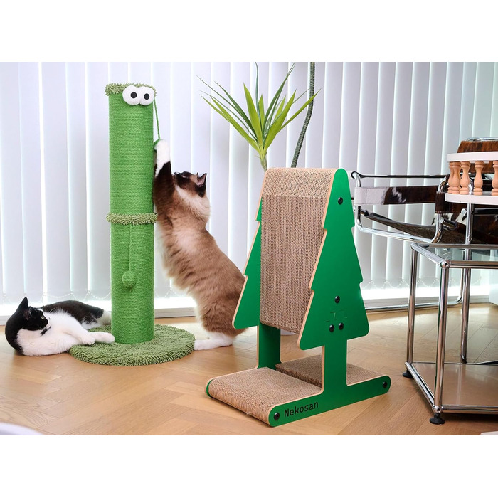 Кігтеточка Nekosan, 86 см, сізальп-стовпчик, іграшка, зелений