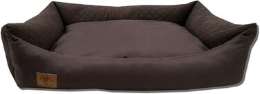 Odolplusz XXL Ліжко для великих собак 100x70 см, коричневе — собаче ліжко-матрац з двосторонньою подушкою, знімний та праний чохол