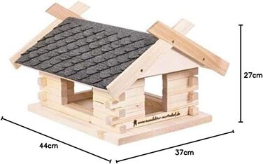 Шпаківня велика, шиферно-сіра 44x37x27 см, годівниця для птахів