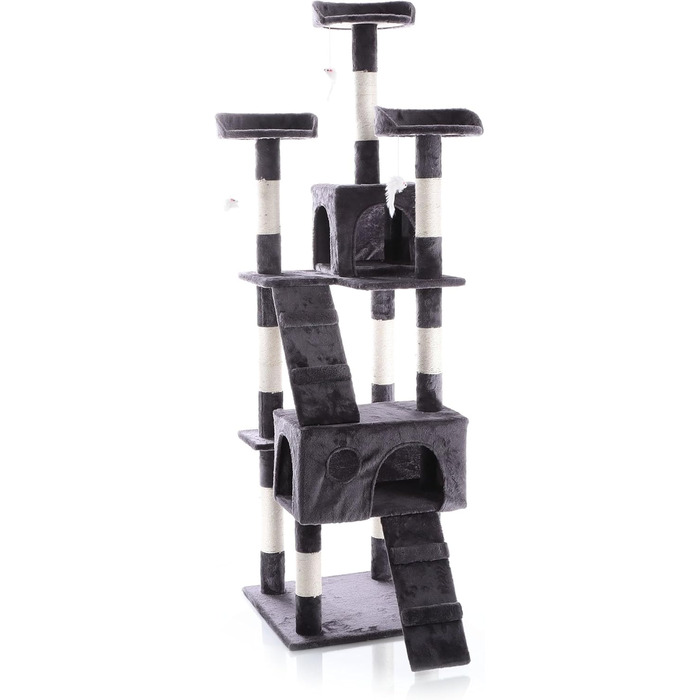 Кігтеточка Wiltec 170см, Сизаль, Платформи, сірий