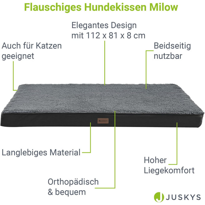 Ортопедичне ліжко для собаки Juskys Milow 112x81см сіре