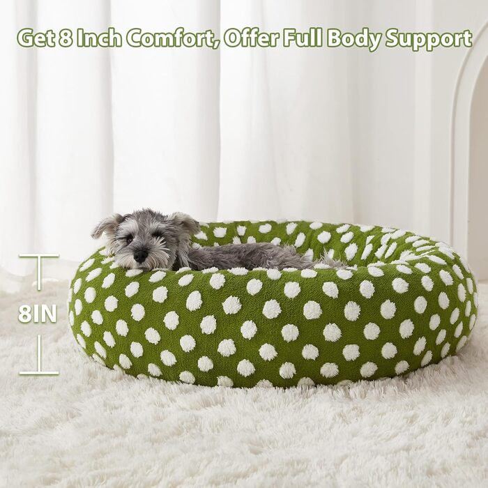Ліжко для собак BFPETHOME Donut, кругле, нековзке, зелене