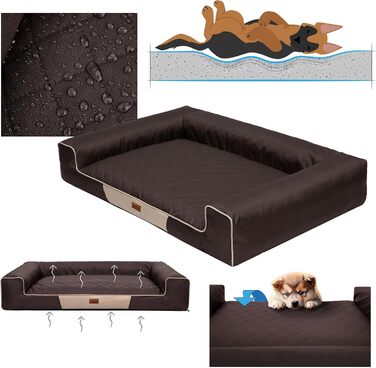 Ліжко для тварин HOBBYGARDEN XXL темно-коричневе 118x78 см