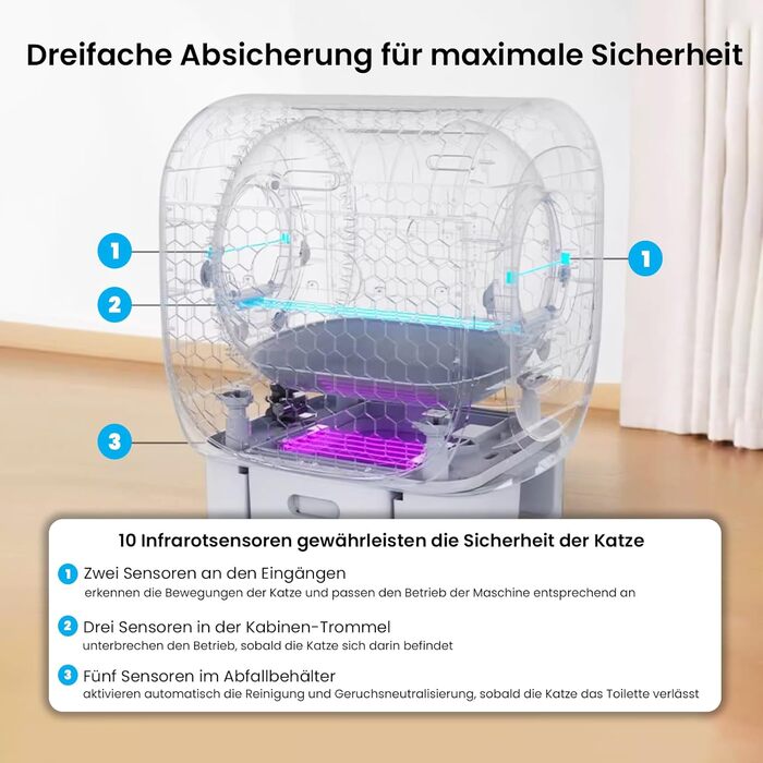 Туалет для кішок AstroPet 101L самоочищається XXL, UV, Io.