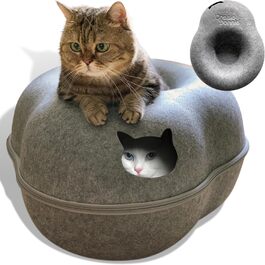 Котяча тунельна лежанка для домашніх котів, середня (сіра)