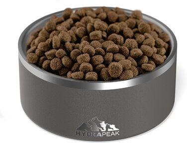 Миска для собак Hydrapeak, нековзна, з нержавіючої сталі, для води та корму, для великих і малих собак, 907 мл / 1,8 л, графіт