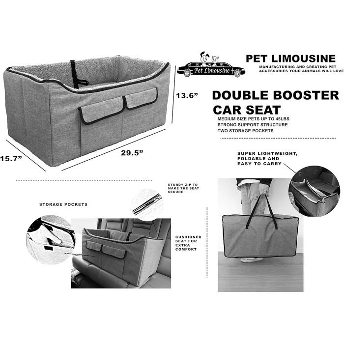 Автокрісло HandinHandHandCreations Pet Booster для великих домашніх тварин