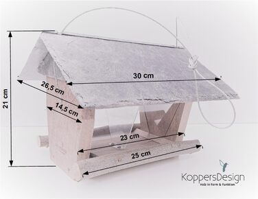 Годівниця для птахів Koppersdesign, FSC дерево, шиферна покрівля