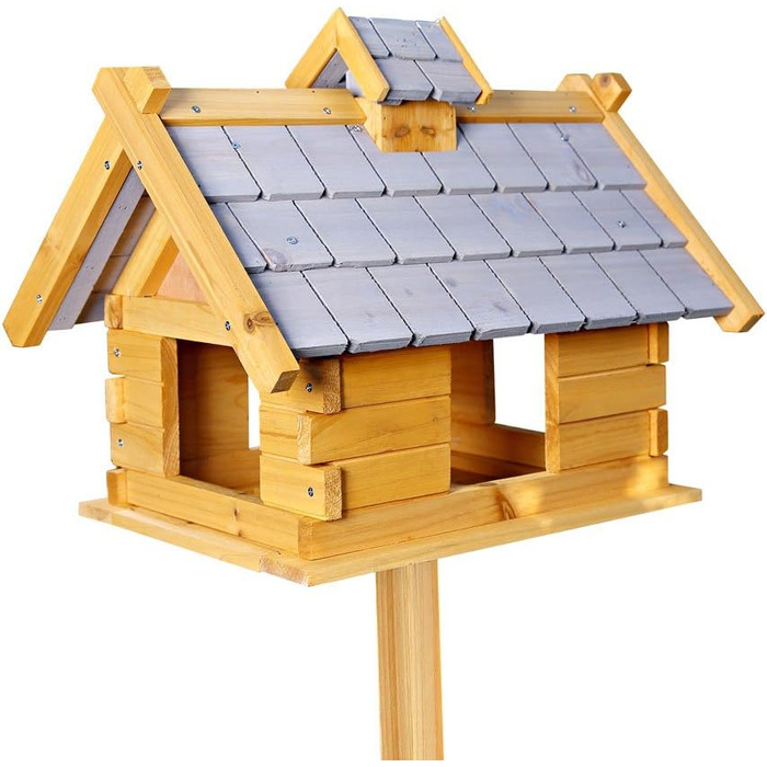 Годівниця для птахів Melko Bird Villa балкон Дерево Натуральне 44x34x37 см