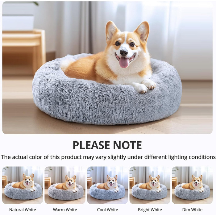 Ліжко для домашніх тварин JOLLYVOGUE Soothing Donut, можна прати, 50см