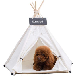 Намет для домашніх тварин Sunnykud Tipi з подушкою, знімний, М білий