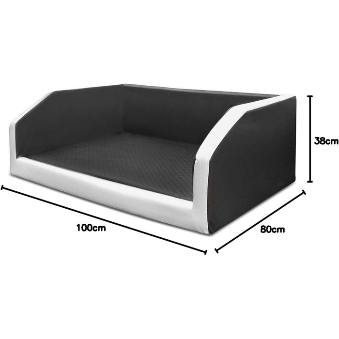 Лежанка для собаки Mayaadi Home Premium 90x70 см, чорно-біла