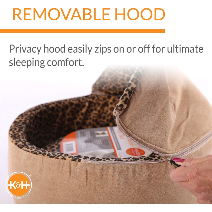 Ліжко K&H PET Thermo-Kitty Deluxe, світло-коричневе/леопардове