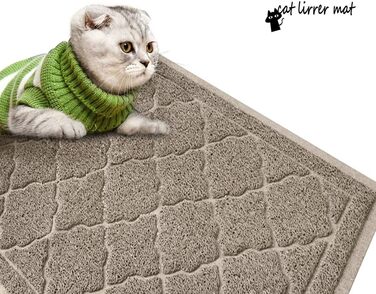 PETUPPY преміум килимок для котячого туалету XL 119.9x91.4 см, водонепроникний, антиковзкий, без фталатів, сірий хакі, збирає наповнювач