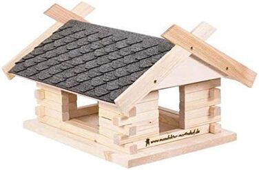 Шпаківня велика, шиферно-сіра 44x37x27 см, годівниця для птахів