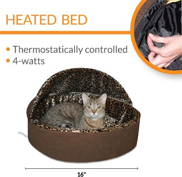 Лежак для кішок K&H PET Thermo-Kitty з підігрівом, леопард