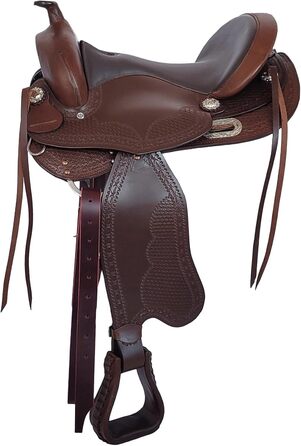 Безкопитний західний сідло A&M Reitsport Nebraska з вощеної буйволиної шкіри, змінне копитце, розмір 17 дюймів