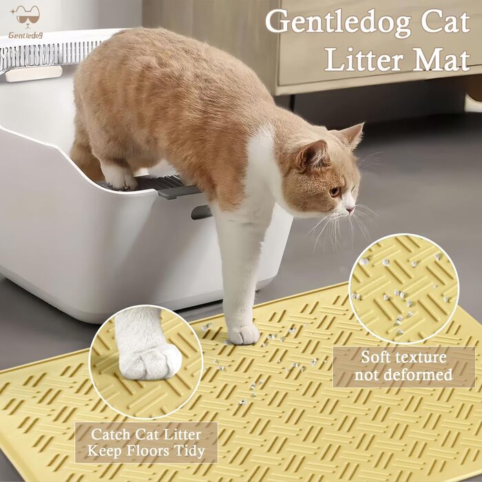 Водонепроникний килимок для туалету кішок CatSilicone бежевий