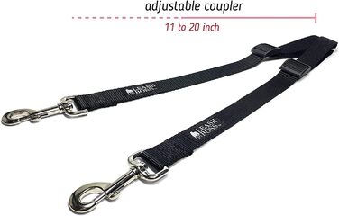 Повідець Boss Duo Double Dog Leash, регульований, світловідбиваючий