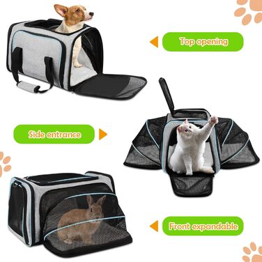 Складна сумка для домашніх тварин ALLSOPETS для подорожей (сіра)