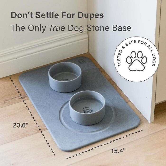 Миска для собак Home Stone Base з діатомітом, нековзна, швидковисихаюча, сланець, сучасна годівниця для домашніх тварин