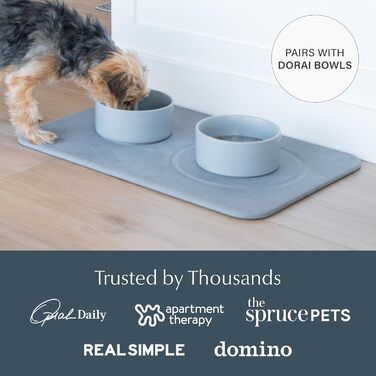 Миска для собак Home Stone Base з діатомітом, нековзна, швидковисихаюча, сланець, сучасна годівниця для домашніх тварин