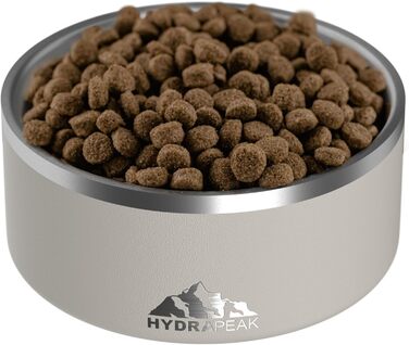 Миска для собак Hydrapeak, нековзна з нержавіючої сталі, для води та корму, різні розміри (907 мл, 1,8 л), для великих і малих собак, колір «Пряник»