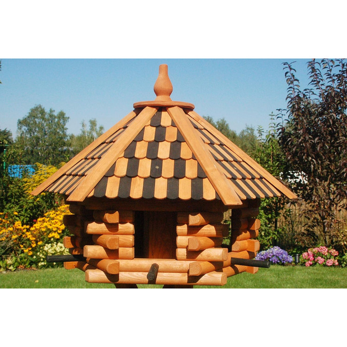 Шпаківня XXL, 65x50 см, з просоченням, дах з дерев'яної черепиці