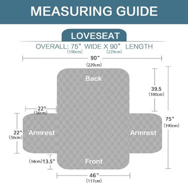 Двомісний чохол loveseat чохол сірий/бежевий