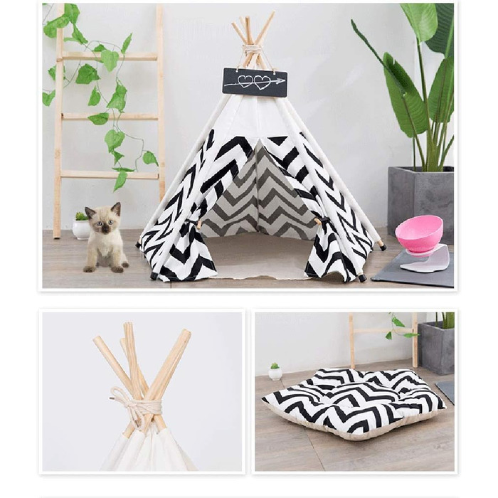 Намет для домашніх тварин Sunnykud Teepee з подушкою (M 50x50x60см)