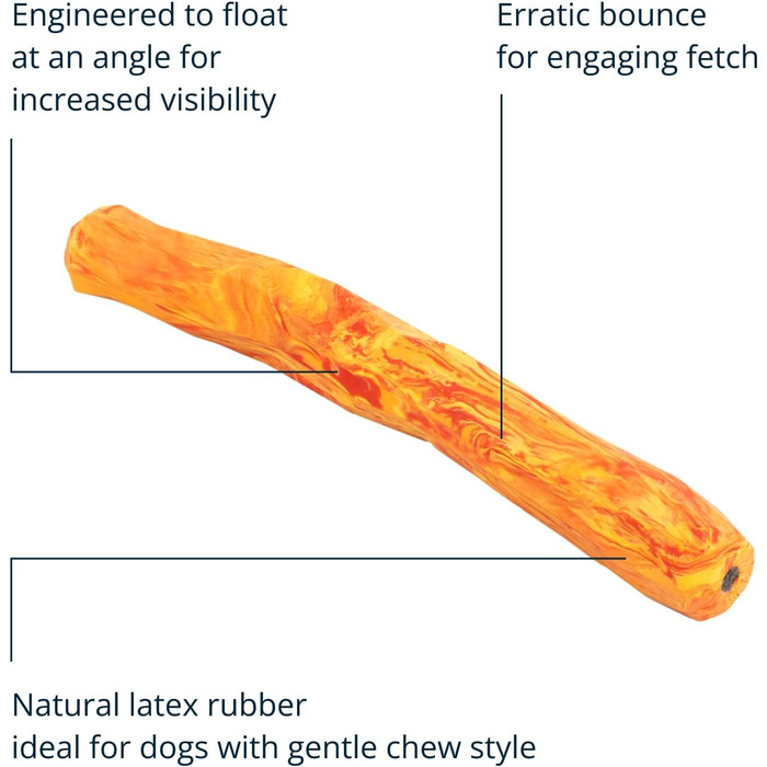 Ruffwear Gnawt-a-Stick довговічна іграшка для собак, помаранчева