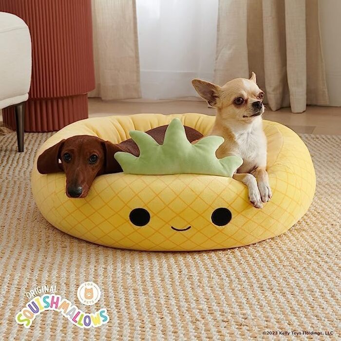 Ліжко для тварин Squishmallows Maui Ананас 60 см, офіційний плюш Jazwares, супер м'яке