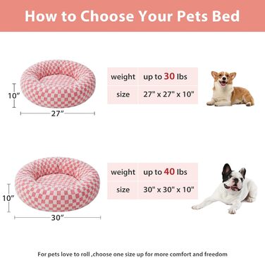 Ліжко для собак BFPETHOME Donut, кругле, нековзке, рожеве