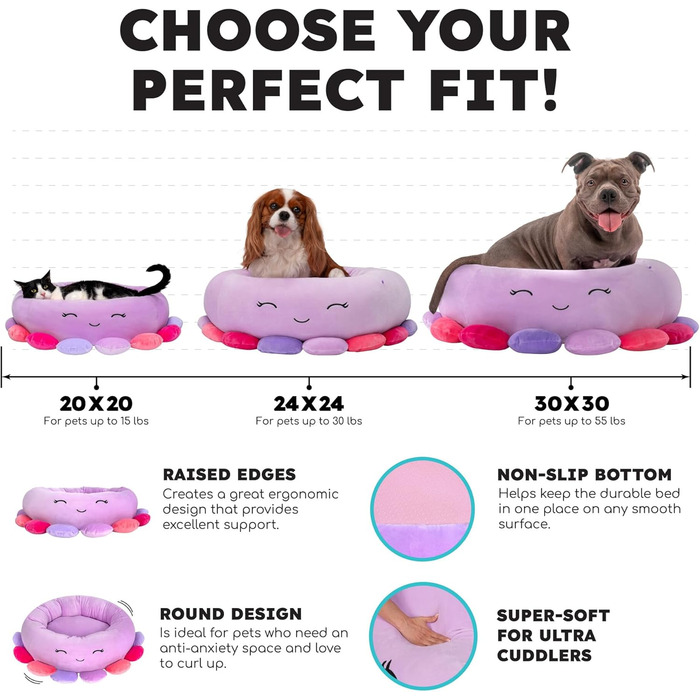 Лежанка для тварини Squishmallow Tatiana Dragon, 76 см, м'яка