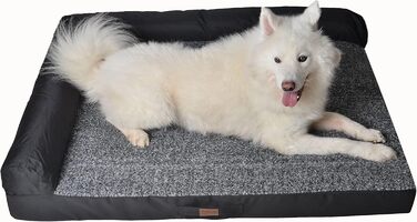 М'яке ліжко для собаки RAIKOU з плюшем, можна прати, сірий