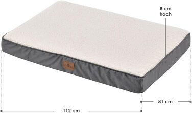 Ортопедичне ліжко для собаки Juskys Milow 112x81см, сіре