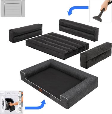 Ліжко для тварин HOBBYGARDEN XXL темно-коричневе 118x78 см