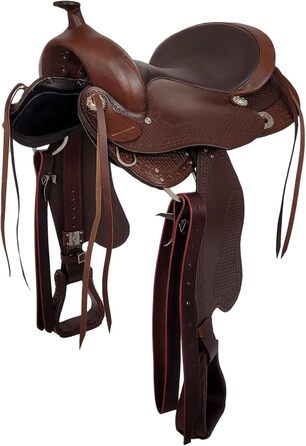 Безкопитний західний сідло A&M Reitsport Nebraska з вощеної буйволиної шкіри, змінне копитце, розмір 17 дюймів