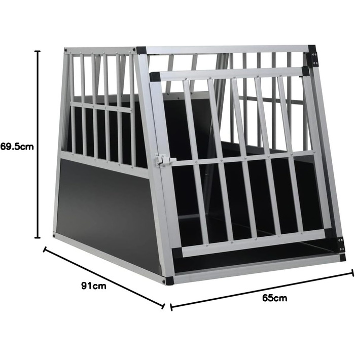 vidaXL Транспортна клітка для собак, одностворчата, 65x91x69,5 см, металева, перевезення та подорожі
