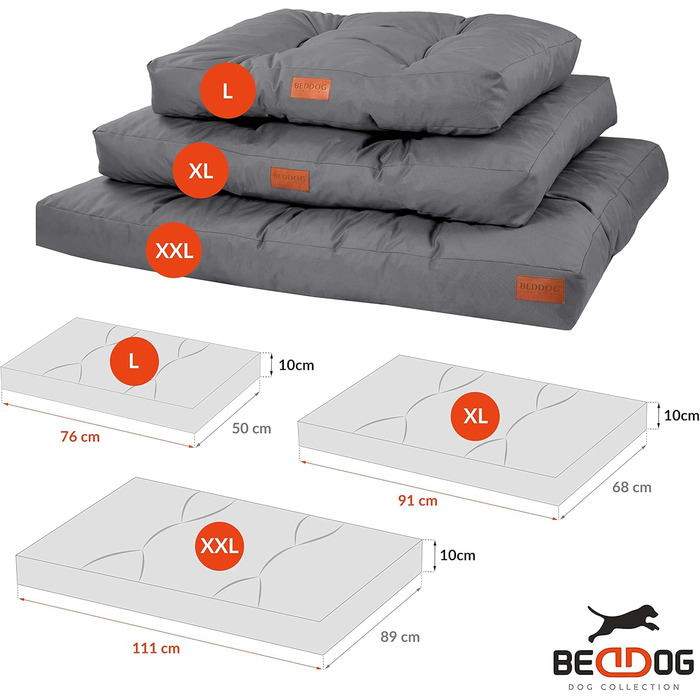 Ліжко Benny Dog Comfort , Оксфорд тканина, сірий, L 76x50x10см