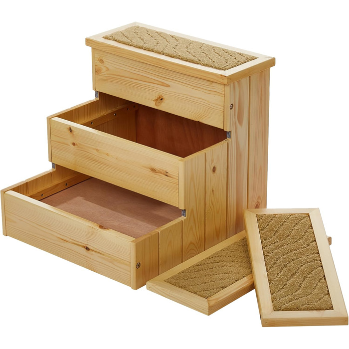 Сходи для домашніх тварин, 40x38x45 см, натуральні, 3943