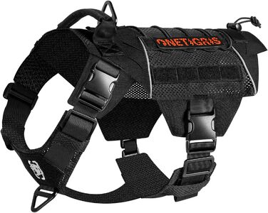 Тактична шлейка для собак OneTigris X Commander, чорна