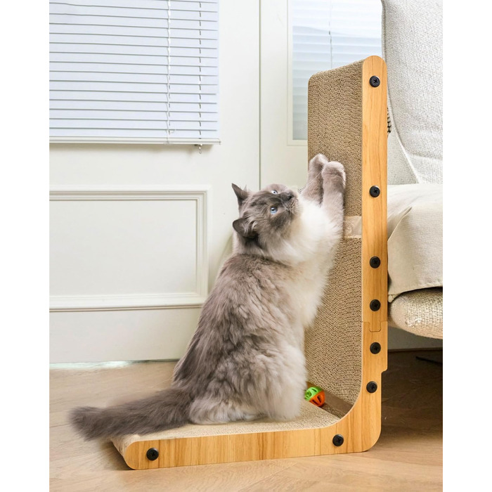 Дошка для дряпання Nekosan L-Scratch з іграшковими м'ячами для котів