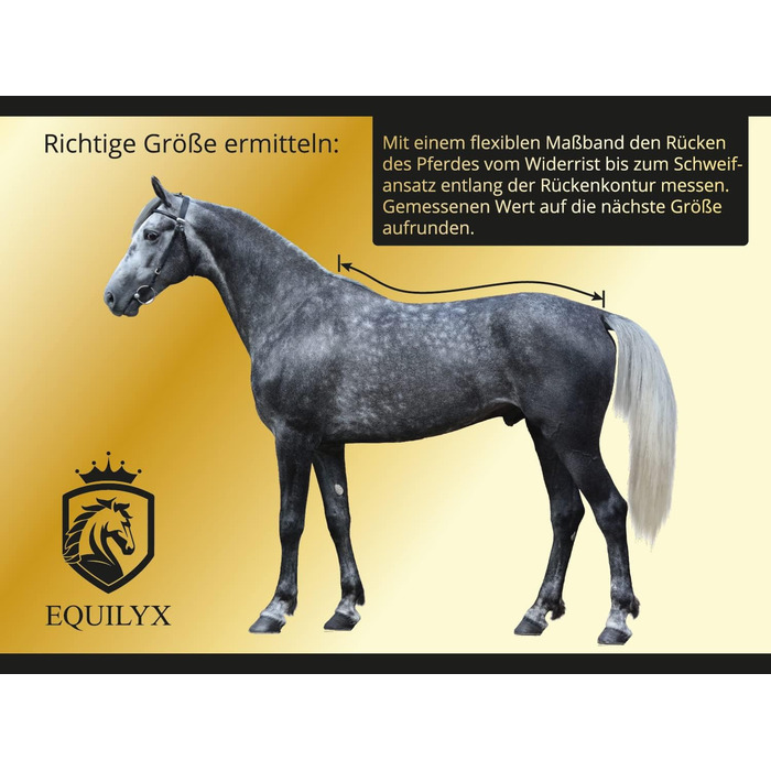 EQUILYX® Флісова попона для коня з хрестовими ременями, чорна, 145 см – дихаюча, волога- та теплозберігаюча, для стайні та транспортування