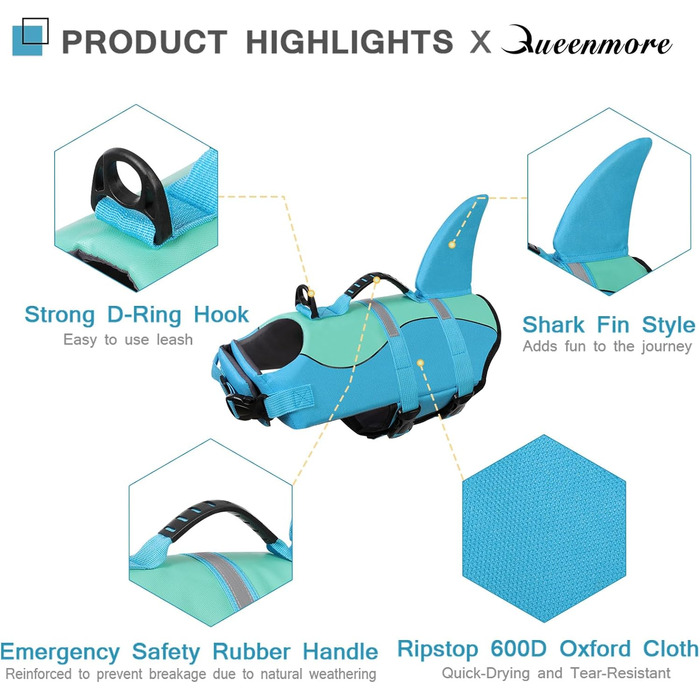 Рятувальний жилет для собак Queenmore, Ripstop, GreenCamo, S