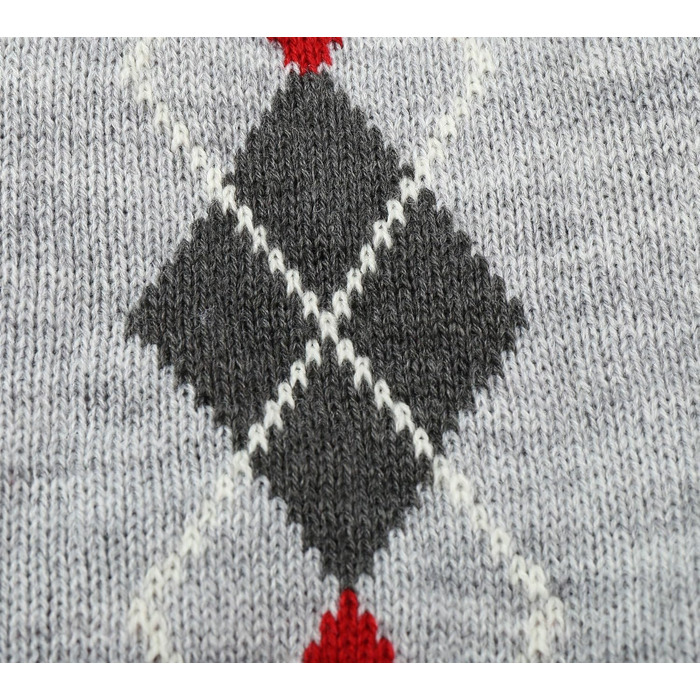 Светр для собаки, візерунок Argyle, сірий, для маленьких собак