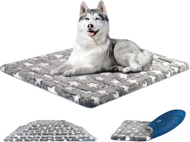 Лежак для собаки KROSER XXL 122x75см, двосторонній, сірий