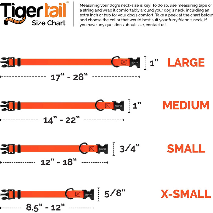 Водонепроникний нашийник для собак Tiger Tail Urban Nomad, не має запаху, міцний, легкий, матовий, з якісного нейлону з покриттям, для великих, середніх і малих порід, чорний, розмір L