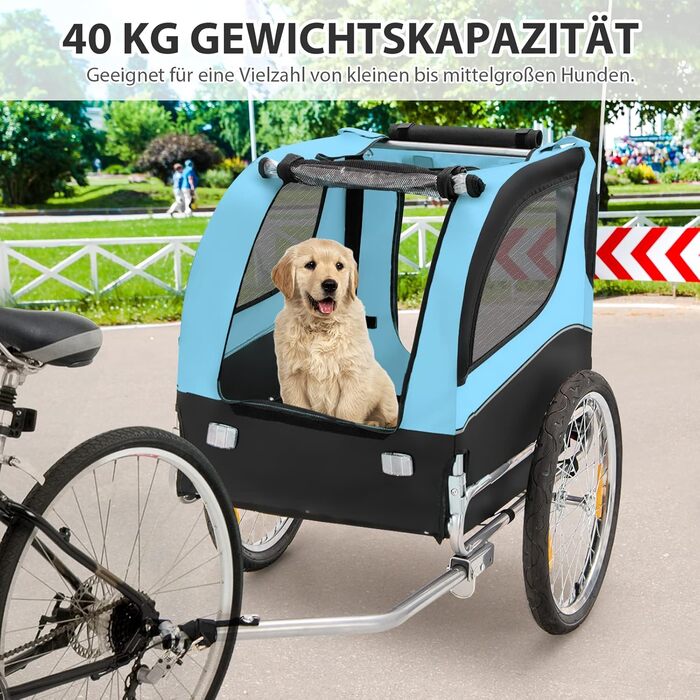 Велосипедний причіп COSTWAY для собак, до 40 кг, складаний